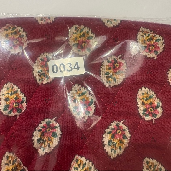 Vera Bradley Quilted Zip Pouch Red Leaf Cosmetic Bag - Picture 10 of 10